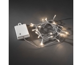 EEK A+, LED Lichterkette batteriebetrieben für Außen - 40 Weiße Dioden - mit 6h Timer, 8 Funktionen + Memoryfunktion, Konstsmide