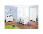 Babyzimmer-Set Nina ( 3-teilig) - Babybett, Wickelkommode mit Türen & Kleiderschrank 2-türig, Pinolino